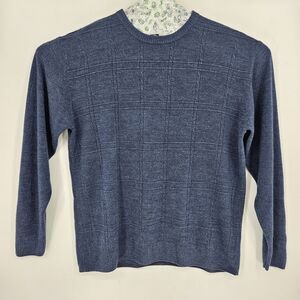 Vintage Tricots St. Raphael Sweater Mens XXL Checkered Pullover Blue Acrylic 2XL
